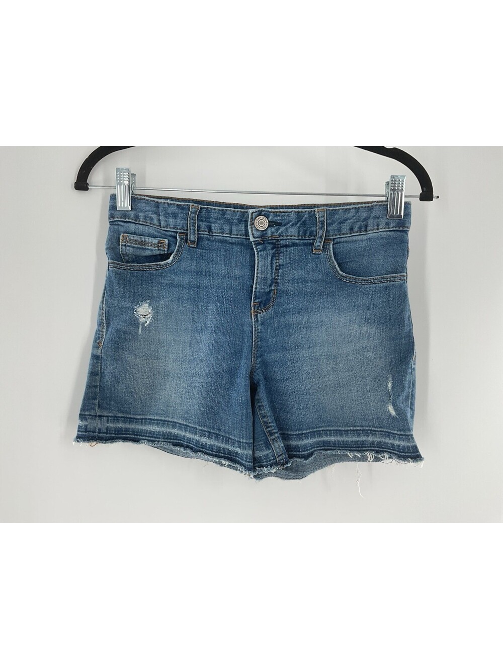 Gap Kids Girls 14 Regular Midi Cut Off Jean Shorts Blue 100